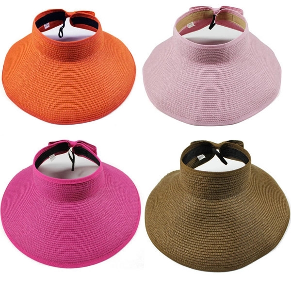 Foldable Roll Up Beach Straw Hat - Foldable Roll Up Beach Straw Hat - Image 2 of 3