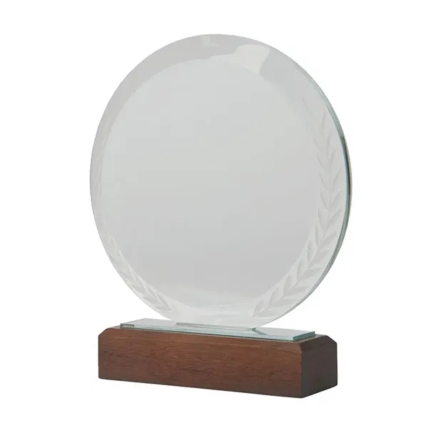 Redondo Crystal Award with Wood Base - Redondo Crystal Award with Wood Base - Image 2 of 5