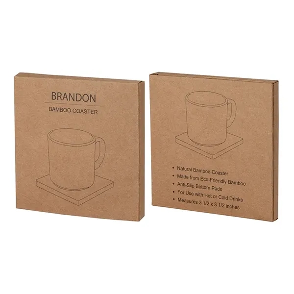 Brandon Single Bamboo Coaster - Brandon Single Bamboo Coaster - Image 6 of 8