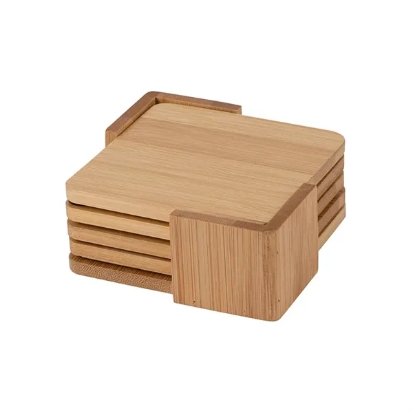 Brandon IV 4-Piece Bamboo Coaster Set - Brandon IV 4-Piece Bamboo Coaster Set - Image 3 of 9