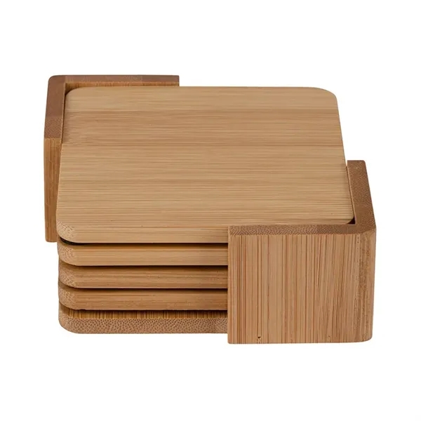 Brandon IV 4-Piece Bamboo Coaster Set - Brandon IV 4-Piece Bamboo Coaster Set - Image 5 of 9
