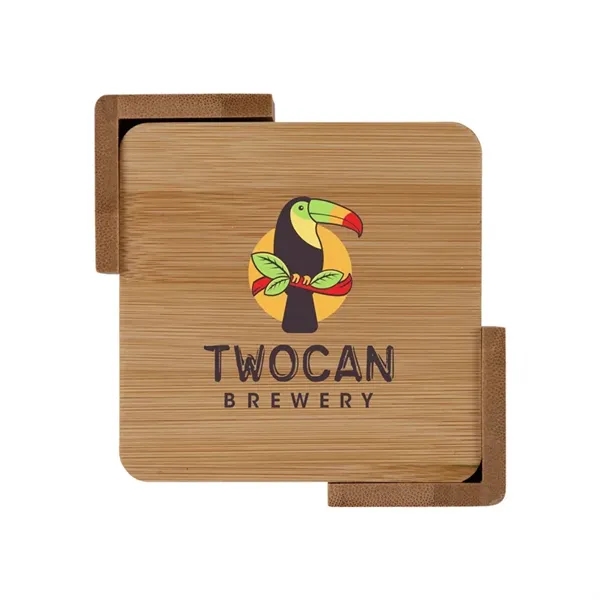 Brandon IV 4-Piece Bamboo Coaster Set - Brandon IV 4-Piece Bamboo Coaster Set - Image 8 of 9