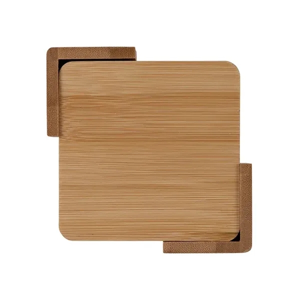 Brandon IV 4-Piece Bamboo Coaster Set - Brandon IV 4-Piece Bamboo Coaster Set - Image 9 of 9