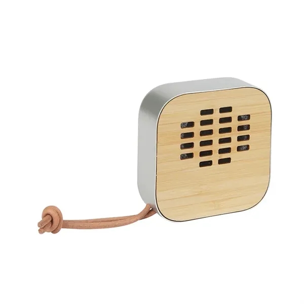 Asher 3W Recycled Aluminum / Bamboo Wireless Speaker - Asher 3W Recycled Aluminum / Bamboo Wireless Speaker - Image 2 of 7