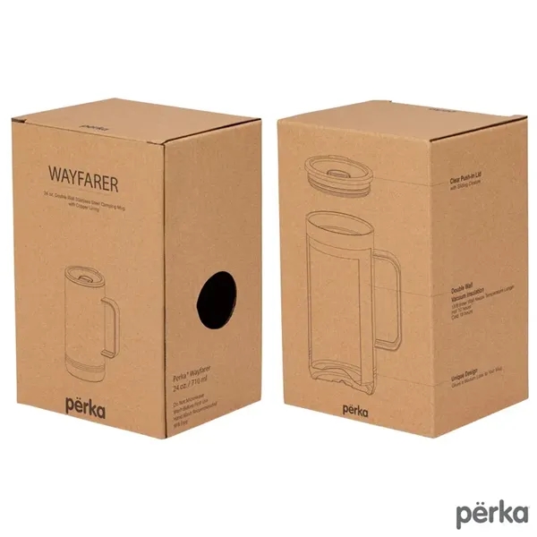 Perka® Wayfarer 24 oz. 304 Double Wall Stainless Steel Mug - Perka® Wayfarer 24 oz. 304 Double Wall Stainless Steel Mug - Image 6 of 8