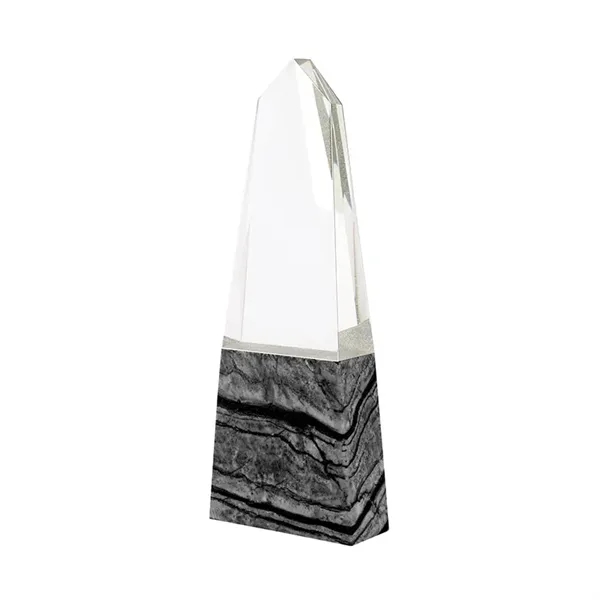 Deneb Crystal Obelisk with Marble Base - Deneb Crystal Obelisk with Marble Base - Image 1 of 4