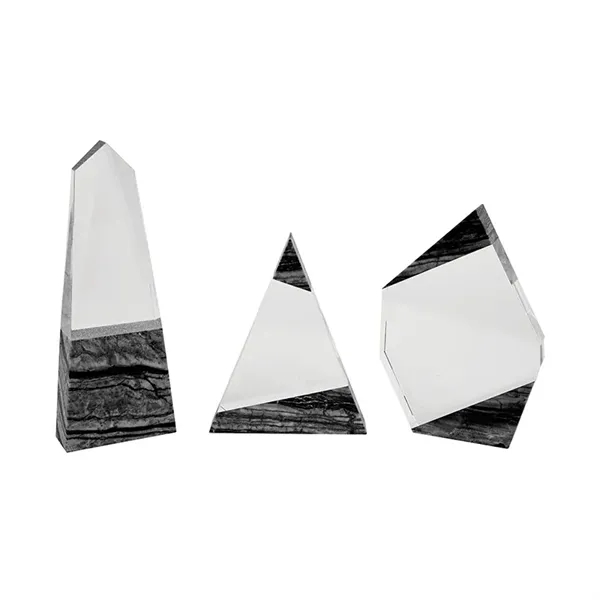 Deneb Crystal Obelisk with Marble Base - Deneb Crystal Obelisk with Marble Base - Image 3 of 4