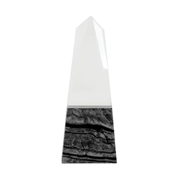 Deneb Crystal Obelisk with Marble Base - Deneb Crystal Obelisk with Marble Base - Image 4 of 4