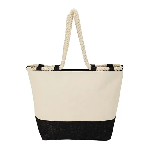 Barcelona Canvas & Jute Tote - Barcelona Canvas & Jute Tote - Image 3 of 8