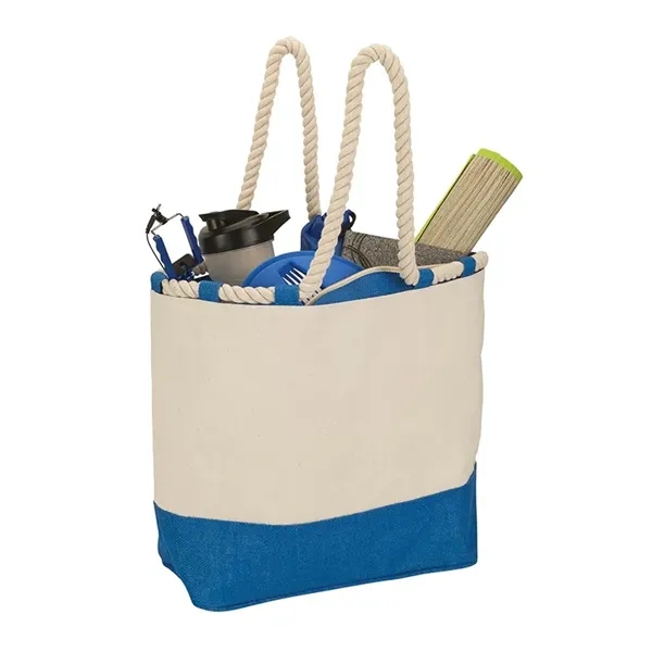 Barcelona Canvas & Jute Tote - Barcelona Canvas & Jute Tote - Image 6 of 8