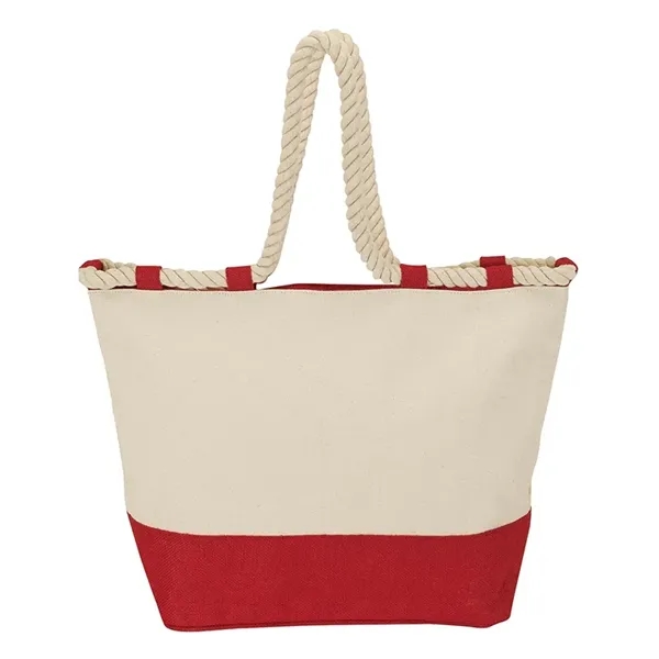 Barcelona Canvas & Jute Tote - Barcelona Canvas & Jute Tote - Image 8 of 8