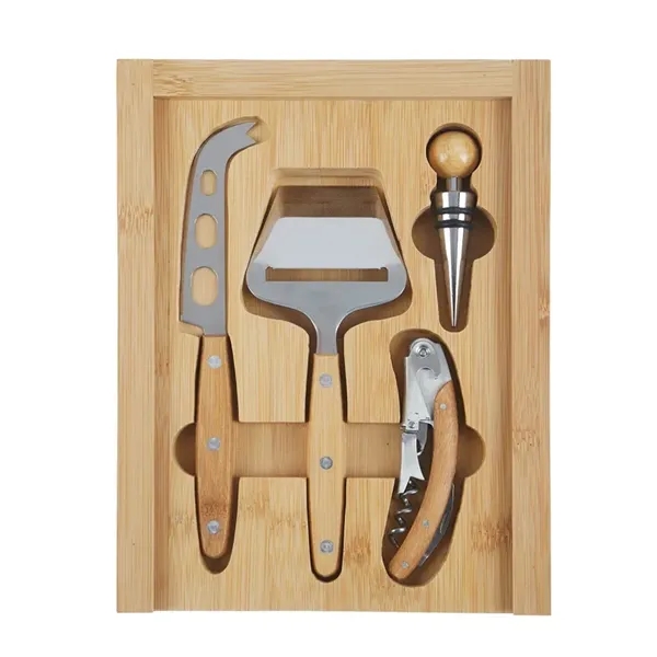 Laurelwood 4pc Cheese & Wine Tool Set - Laurelwood 4pc Cheese & Wine Tool Set - Image 2 of 6