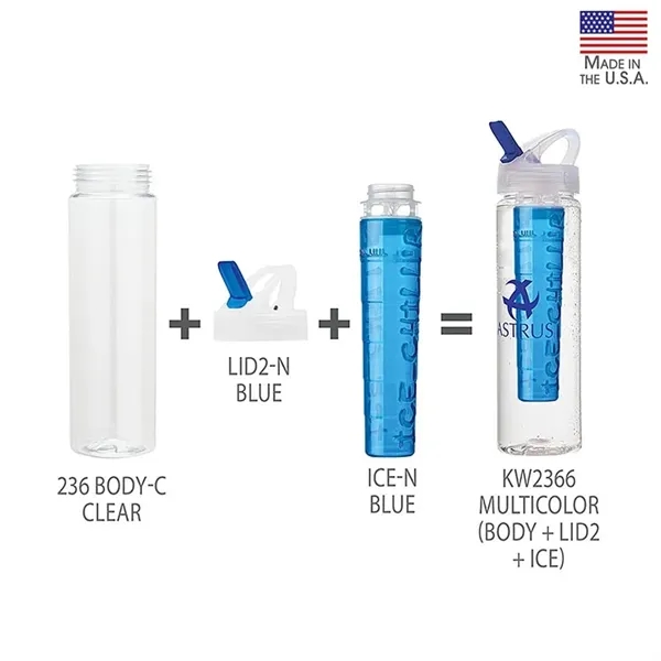 Laguna 32 oz. PET Bottle with Flip Spout & Ice Stick - Laguna 32 oz. PET Bottle with Flip Spout & Ice Stick - Image 1 of 7