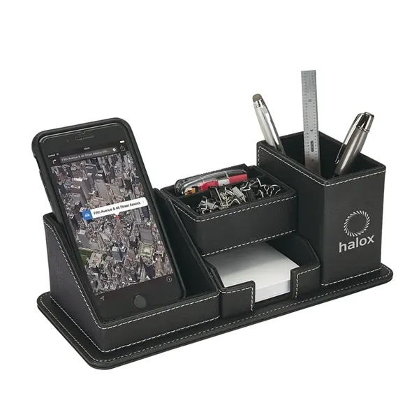 Oxford Desk Organizer w/Phone Holder - Oxford Desk Organizer w/Phone Holder - Image 5 of 6