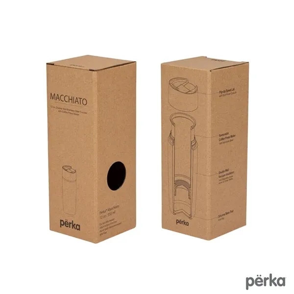 Perka® Macchiato 12 oz. Double Wall Coffee/Tea Press Tumbler