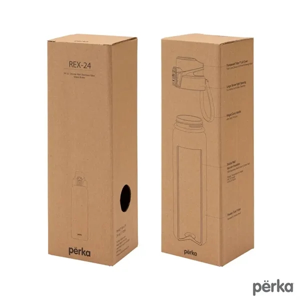 Perka® Rex 24 oz. Double Wall, Stainless Steel Water Bottle - Perka® Rex 24 oz. Double Wall, Stainless Steel Water Bottle - Image 9 of 20