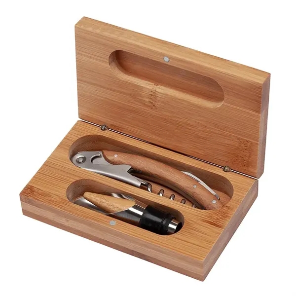 Bel Vino 2-Piece Bamboo Wine Set - Bel Vino 2-Piece Bamboo Wine Set - Image 2 of 4