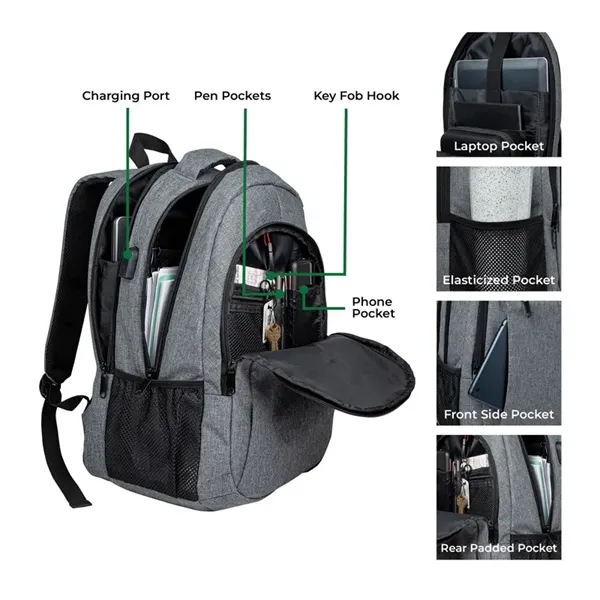 Metro Travel Laptop Backpack - Metro Travel Laptop Backpack - Image 4 of 7