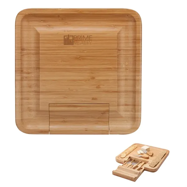 Lorenzi 4-Piece Bamboo Cheese Tray - Lorenzi 4-Piece Bamboo Cheese Tray - Image 2 of 5