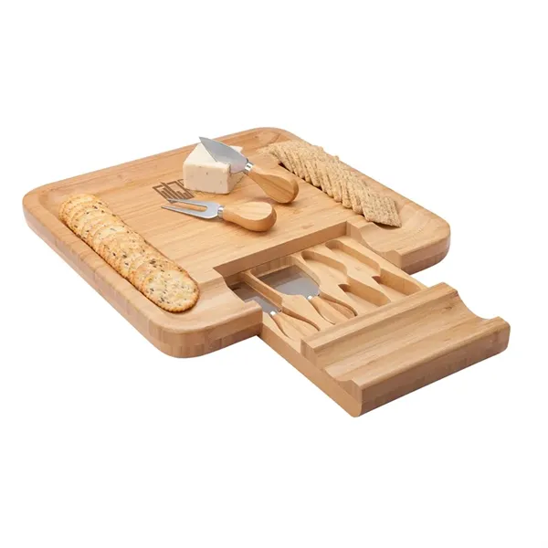 Lorenzi 4-Piece Bamboo Cheese Tray - Lorenzi 4-Piece Bamboo Cheese Tray - Image 3 of 5