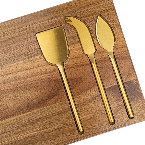 Wright 4-Piece Acacia Wood Serving Set - Wright 4-Piece Acacia Wood Serving Set - Image 3 of 7