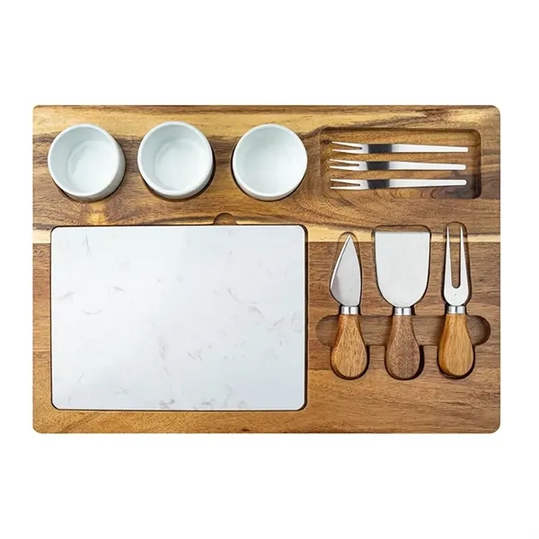 Milton 11-Piece Acacia Wood Cheese Set - Milton 11-Piece Acacia Wood Cheese Set - Image 2 of 7