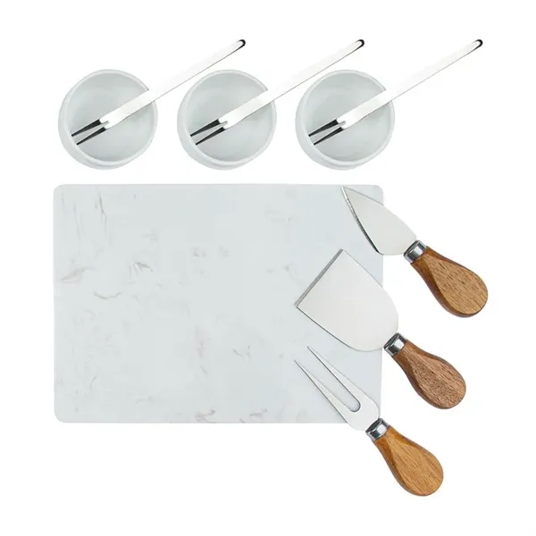 Milton 11-Piece Acacia Wood Cheese Set - Milton 11-Piece Acacia Wood Cheese Set - Image 3 of 7