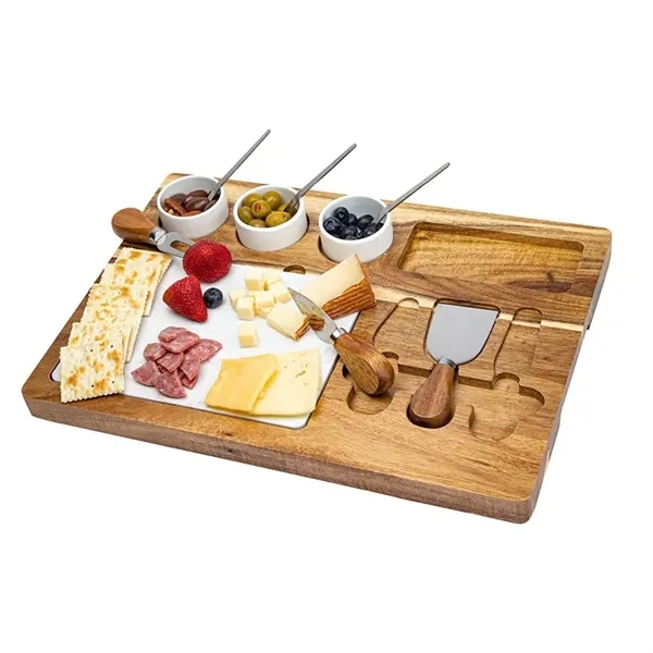 Milton 11-Piece Acacia Wood Cheese Set - Milton 11-Piece Acacia Wood Cheese Set - Image 5 of 7