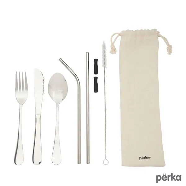 Perka® Castellana 6-Piece Steel Straw & Utensil Set - Perka® Castellana 6-Piece Steel Straw & Utensil Set - Image 13 of 13