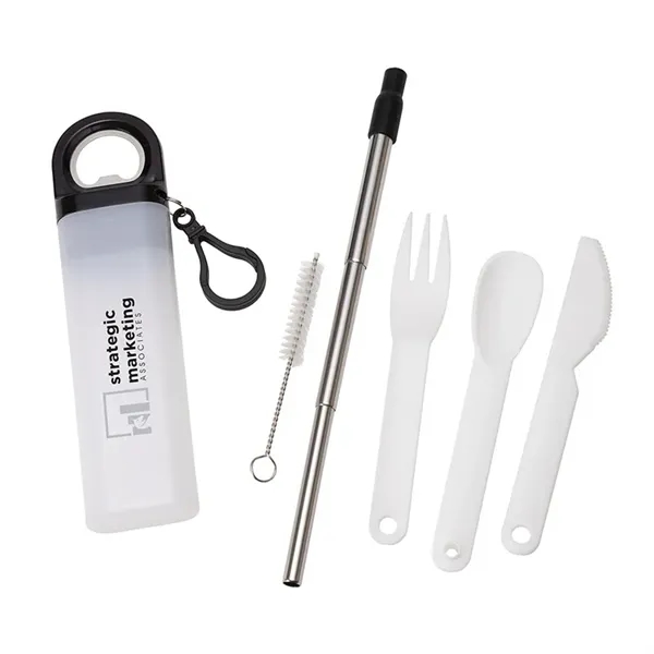 Griffith 3-in-1 Metal Straw, Cutlery Set & Bottle Opener - Griffith 3-in-1 Metal Straw, Cutlery Set & Bottle Opener - Image 4 of 40