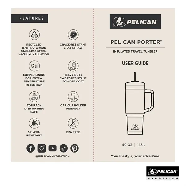 Pelican Porter™ 40 oz. Double Wall Stainless Steel Travel... - Pelican Porter™ 40 oz. Double Wall Stainless Steel Travel... - Image 1 of 30