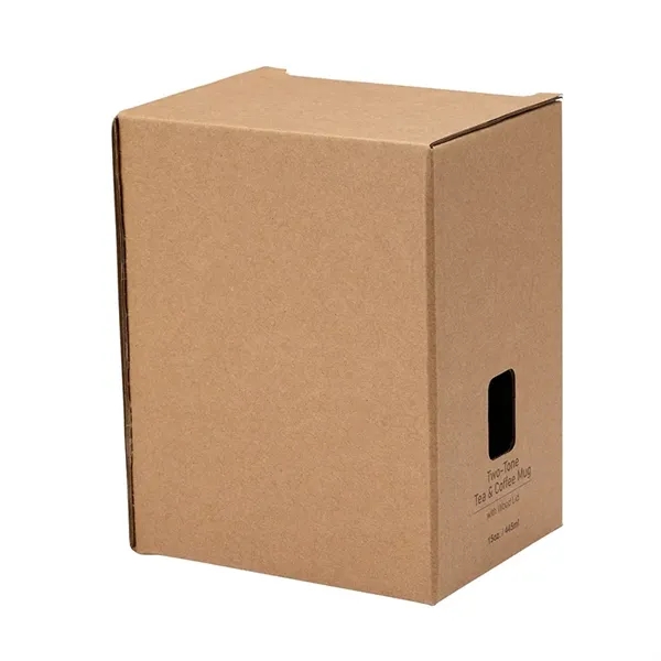 Mogiana 15 oz. Two-Tone Ceramic Mug w/ Wood Lid - Mogiana 15 oz. Two-Tone Ceramic Mug w/ Wood Lid - Image 13 of 14