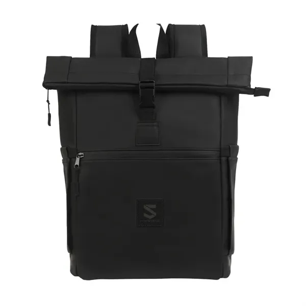 Casey PU Roll-Top Laptop Backpack - Casey PU Roll-Top Laptop Backpack - Image 7 of 14