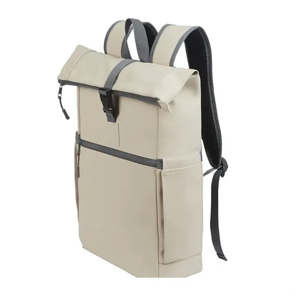 Casey PU Roll-Top Laptop Backpack - Casey PU Roll-Top Laptop Backpack - Image 10 of 14
