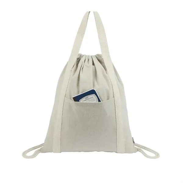 Renew II 9 oz. Recycled Cotton Drawstring Bag - Renew II 9 oz. Recycled Cotton Drawstring Bag - Image 4 of 10