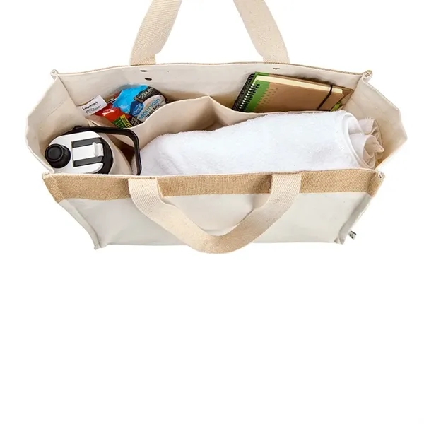 Sophia Canvas Tote With Jute Trim - Sophia Canvas Tote With Jute Trim - Image 6 of 9