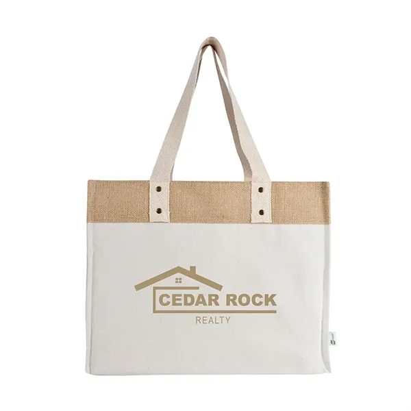 Sophia Canvas Tote With Jute Trim - Sophia Canvas Tote With Jute Trim - Image 7 of 9
