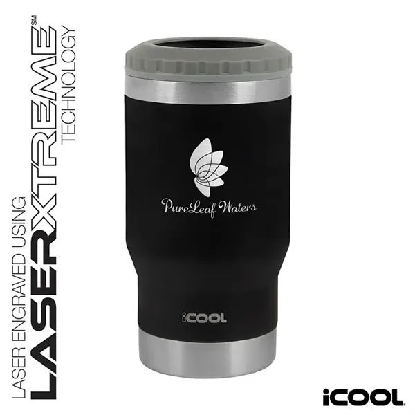 Custom iCOOL® Oswego 14 oz. Double Wall Stainless Steel Can Cool...