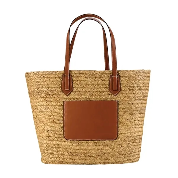 Custom Akena Natural Hyacinth Grass Tote