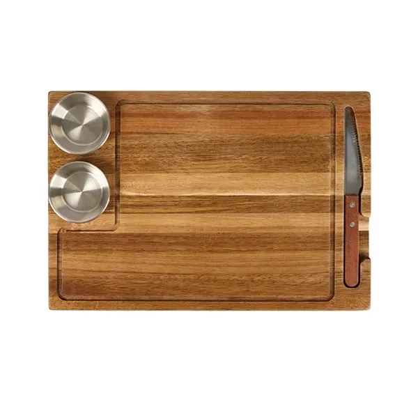 Arthur 4-Piece Acacia Wood Steak Board - Arthur 4-Piece Acacia Wood Steak Board - Image 7 of 13