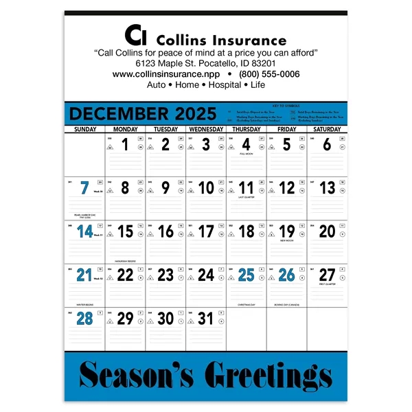 Triumph® Calendars Blue & Black Contractor Memo Calendar - Triumph® Calendars Blue & Black Contractor Memo Calendar - Image 3 of 9
