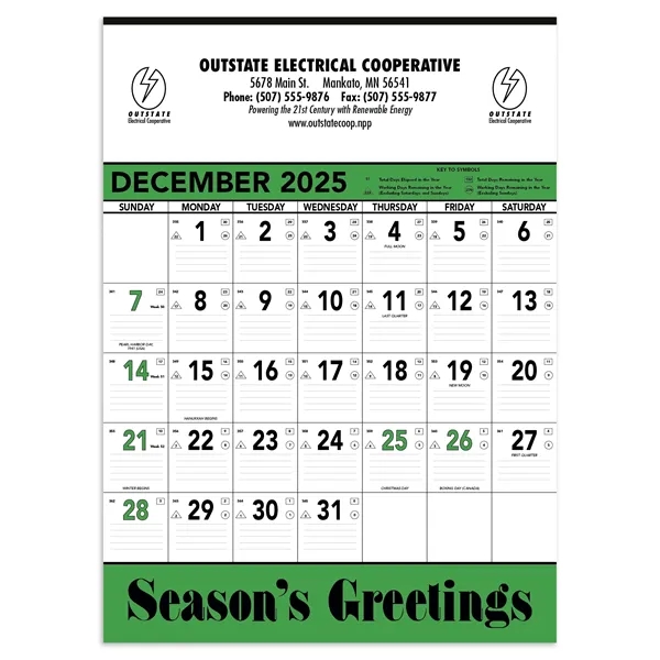 Triumph® Calendars Green & Black Contractor Memo Calendar - Triumph® Calendars Green & Black Contractor Memo Calendar - Image 3 of 9