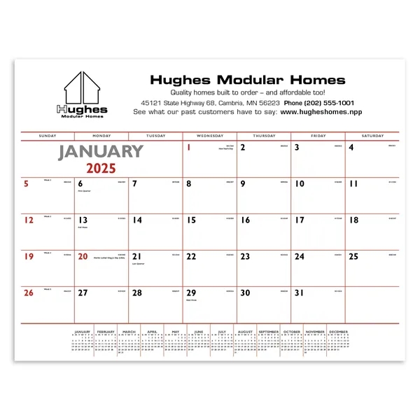 Triumph® Calendars Red & Black Desk Pad