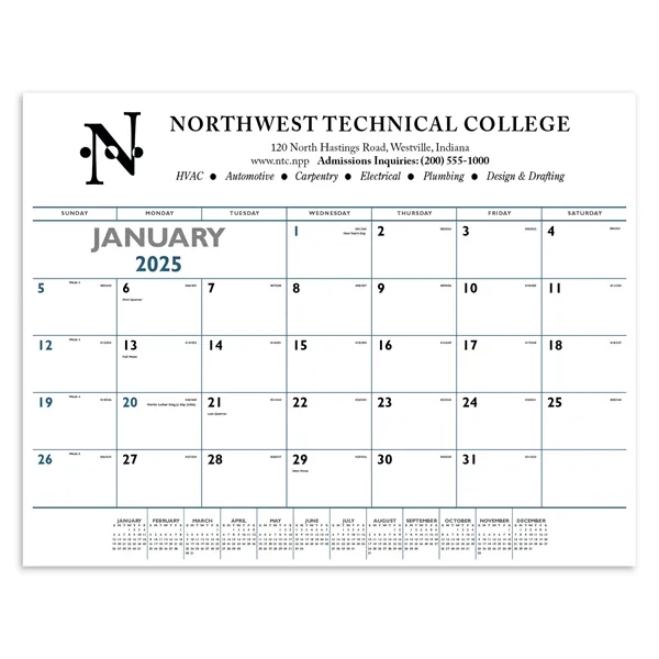 Triumph® Calendars Blue & Black Desk Pad