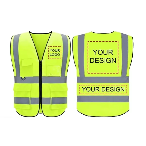 Reflective multi-pocket safety vest(customizable) - Reflective multi-pocket safety vest(customizable) - Image 1 of 9