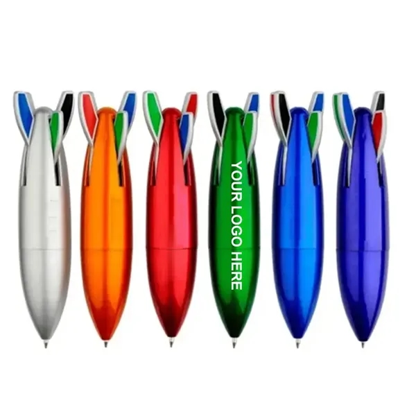 4 In 1 Abs Rocket Shape Ballpoint Pen - 4 In 1 Abs Rocket Shape Ballpoint Pen - Image 0 of 6