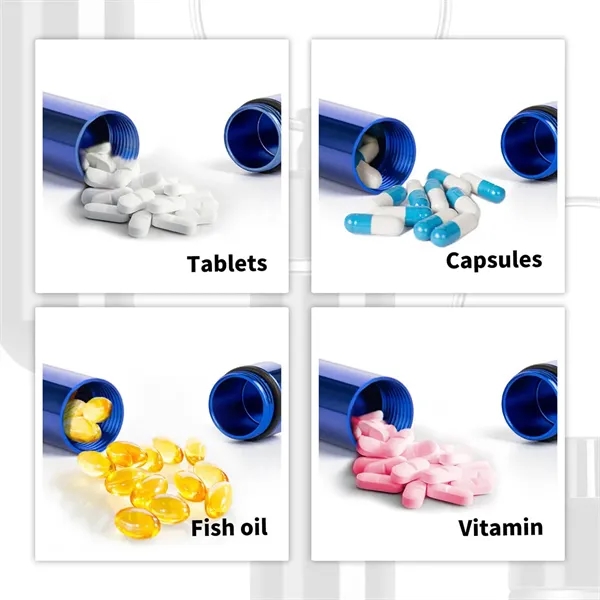 Small Portable Aluminium Alloy Pill Box Keychain - Small Portable Aluminium Alloy Pill Box Keychain - Image 2 of 3