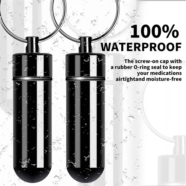 Small Portable Aluminium Alloy Pill Box Keychain - Small Portable Aluminium Alloy Pill Box Keychain - Image 3 of 3