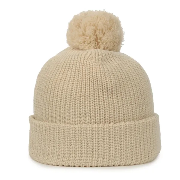 Rib Knit Watch Cap w/Pom - Rib Knit Watch Cap w/Pom - Image 39 of 44