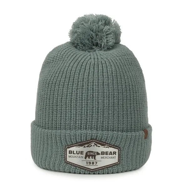 Rib Knit Watch Cap w/Pom